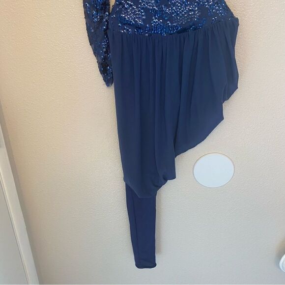 WEISSMAN Dance Costume acro blue jumpsuit unitard Sweet Nothing 7676 child LC - Picture 6 of 15